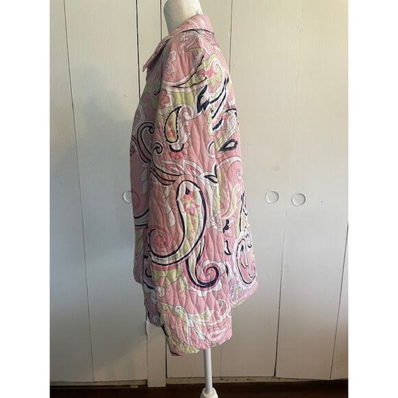 Alfred Dunner Size 14 Quilted Spring Jacket Pink‎ Floral Print - Picture 3 of 6